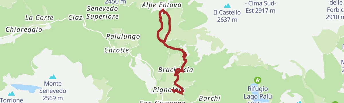 Route map: La solitaria Alpe Entova
